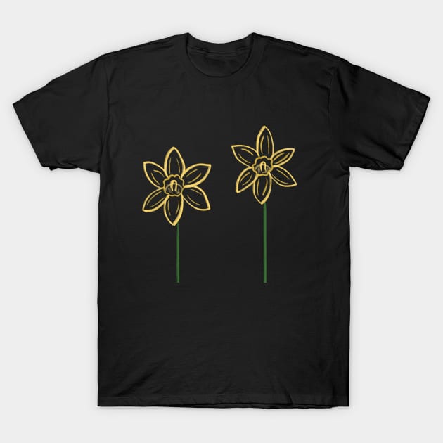 Daffodil sketch T-Shirt by Geometrico22